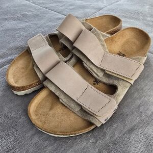 Birkenstock Beige Suede Double Strap Sandals